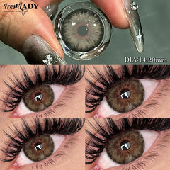 YICKYUE  -  1 Pair Siri Series Colored Contact Lenses Natural Brown Pupils Eyes Contact lenses Green Soft Contacts 14.20mm