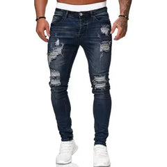 HEARUJOY  -  Mens Jeans Casual Skinny Pants Stretch Denim Trousers Male Slim Fit Straight Pants Fashion Jeans Soild Pencil Pants Man Clothing