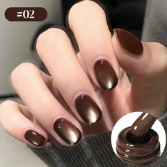 YICKYUE  -  10ML New Brown Black Glass Bead Magnet Cat Eye Gel Nail Polish 1PCS for Toe Nails Nail Art Supplies