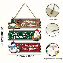 YICKYUE  -  2D Flat Decoration, 1 Set of 3pcs 2D Flat Christmas Ornament Hanging Set | Includes Santa Claus, Snowman, and Reindeer Designs