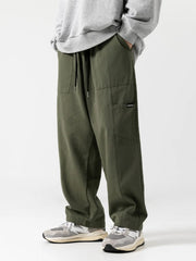 HEARUJOY  -  Casual Cotton Work Pants Men's Loose Straight Leg American High Street Retro Pure Cotton Long Trousers Autumn Winter Trendy