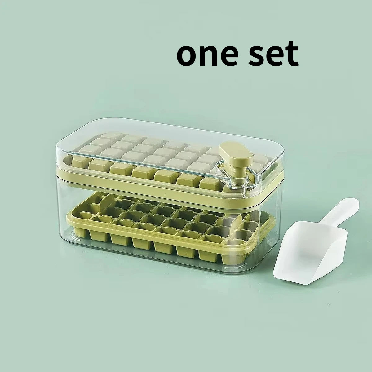 YICKYUE  -  Press Ice Tray Bucket Multifunctional 64 Gride Ice Cube Mold Ice Maker with One-touch To Release Portable Ice Box Ice Cube Tray