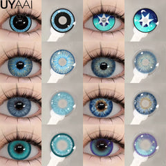 YICKYUE  -  Cosplay Contact Lenses Cosmetic Colored Pupils Hallowen Contacts Beauty Women Makeup Blue Lens Eye Contact Cosplay Pupils