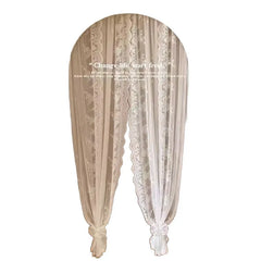 YICKYUE  -  New French Lace Door Curtain Bedroom Partition Kitchen Small Fresh Decoration Gauze Curtain Pastoral Style No Drilling Required