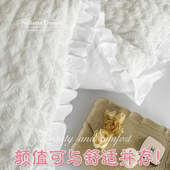 YICKYUE  -  Princess Pillow Case Soft Cotton Double Pillow Covers Decorative Long Pillow Cases Textile Pillowcase Design Ruffle Sham