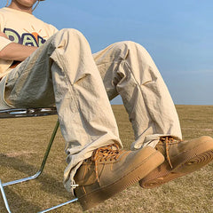 Hearujoy Summer Cargo Pants Men Black Wide Cargo Trousers Male Green Casual Loose Japanese Korean Streetwear Hip Hop Safari Style