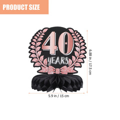 YICKYUE  -  8Pcs Rose Gold Honeycomb Birthday Decorations Table Centerpieces for Women 40Th Birthday Party Supplies Celebration