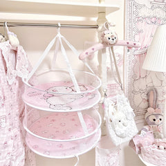 YICKYUE  -  Cute Cat Storage Basket Home Dormitory Socks Underwear Folding Sweater Drying Basket Single Layer Double Layer Storage Basket