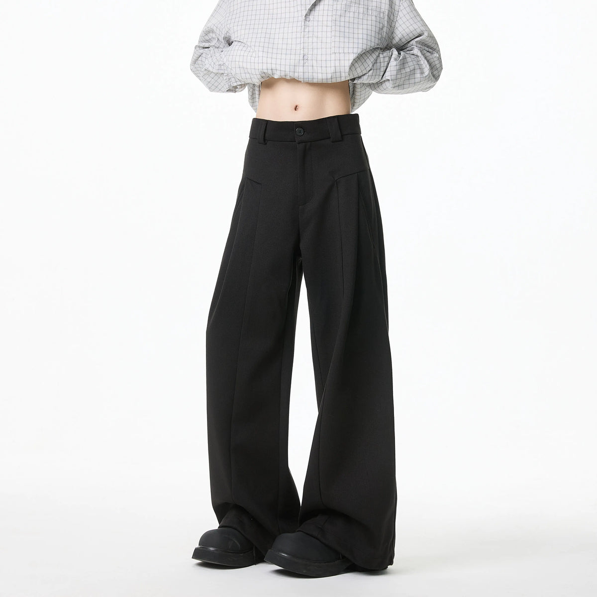 HEARUJOY  -  Apricot Suit Pants Men Society Mens Black Dress Pants Korean Loose Wide Leg Pants Mens Office Formal Trousers Large Size 4XL