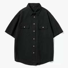 HEARUJOY  -  Button Down Shirt Army Green Men\'s Casual Shirt Cargo Style Daily Casual Use Brand New Condition Pockets Design