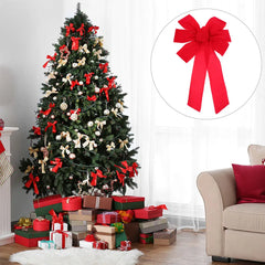 YICKYUE  -  4Pcs Classic Christmas Bowknot Ornament Elegant Fabric Bow Decor for Tree Party Home Mall Office Holiday Gift Joyful Vibes