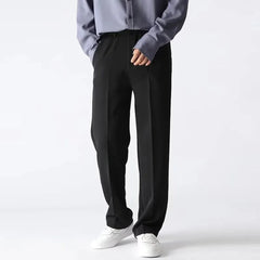 HEARUJOY  -  Summer New Men's Solid Color Thin Straight Trousers Fashion Trend Casual Simple Loose All-match Breathable Men's Bottoms