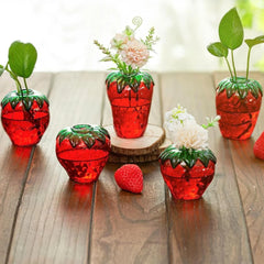 YICKYUE  -  Creative Strawberry Vase Hydroponic Plant Vases Fruit Pots Flower Pots Home Desktop Office Unique Decoration Accessories