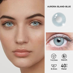 YICKYUE  -  2pcs Blue Contact Lenses with Diopters Graduated Beautiful Pupil Prescription Correct Myopia Hydrophilic