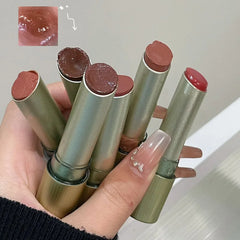 YICKYUE  -  Chocolate Brown Jelly Lipstick Pen Mirror Water Glitter Lip Glaze Waterproof Moisturising Lipstick Transparent Shimmer Makeup