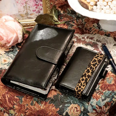 YICKYUE  -  Soft Black PU Leather Loose Leaf Notebook Three Folder Cover Planner Agenda Organizer Diary Portable Rings Binder 2026New