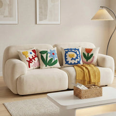 YICKYUE  -  Simple Cartoon Style Pillowcase Embroidery Pillows For Sofa Headrest Cushion Pillow Cover Bolster Living Room Home Decoration