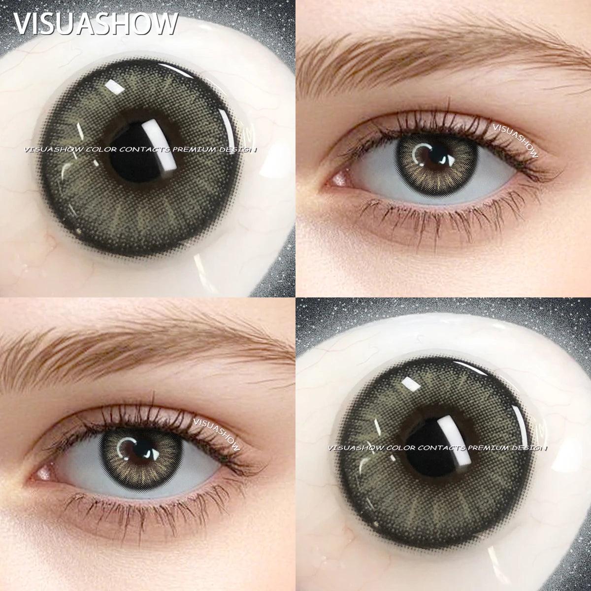 YICKYUE  -  Unspoken Brown Colored Contact Lenses Diopters -1.0 to -8.00 Natural Soft Lens Daily Eye Beauty Makeup Pupil Cosmetics