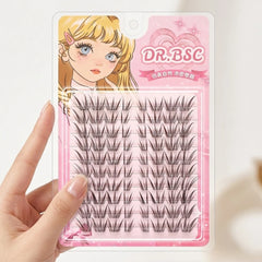 YICKYUE  -  10rows Dense Curling False Eyelashes Natural Look Women Segment Eye Lashes Foxes Style Brown Eyelash Extension Daily Makeup Use