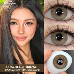 YICKYUE  -  New Style Colored Contact Lenses Gray Beauty Makeup Lenses Blue Lens Brown Eyes Contacts Yearly Green Eye Lens