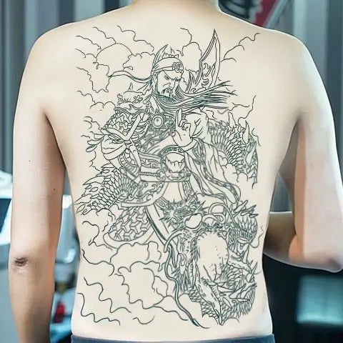 YICKYUE  -  Lasting Angel Fake Tattoo Full Back Traditional Art Tattoo Sticker Punk Snake Temporary Tattoos Waterproof Tatuajes Temporales