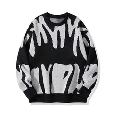 HEARUJOY  -  Autumn Winter Men Knitted Sweaters Irregular Jacquard Pattern Pullovers Thicken Warm Tops Male Casual Round Neck Knitwear