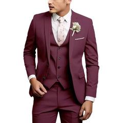 HEARUJOY  -  New Suits Three Pieces Single Breasted Blazer Business Jacket Vest Ankle Length Zipper Fly Straight Pants Pockets Button Office