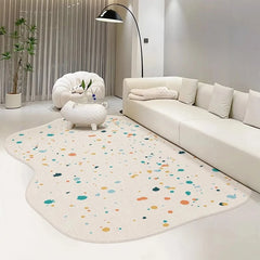 YICKYUE  -  Cream Style Carpets for Living Room Irregular Shapes Bedroom Decor Carpet Thick Plush Lounge Floor Mat Cloakroom Fluffy Soft Rug