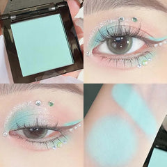 YICKYUE  -  Purple Glitter Eyeshadow Makeup Pearlescent Shimmer Black Eyeshadow Plate Waterproof Long Lasting Monochrome Eyeshadow Cosmetics