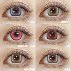 YICKYUE  -  6 Months Wear Myopia Colored Lenses Power -1.00~-8.00 Square Pattern Soft Contacts Cosplay Eye Makeup Cosmetic REC3483