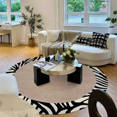 YICKYUE  -  French Style Bedroom Decor Round Carpet Light Luxury Carpets for Living Room Washable Lounge Floor Mat Anti-slip Study Soft Rug