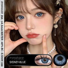 YICKYUE  -  1pair Color Contact Lenses with Eyes Natural Blue Contact Lenses Brown Pupils Beauty Gray Lenses Yearly Green Contacts