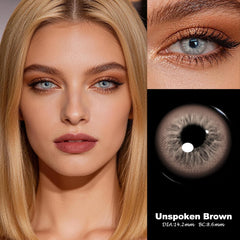 YICKYUE  -  Unspoken Brown Colored Contact Lenses Diopters -1.0 to -8.00 Natural Soft Lens Daily Eye Beauty Makeup Pupil Cosmetics