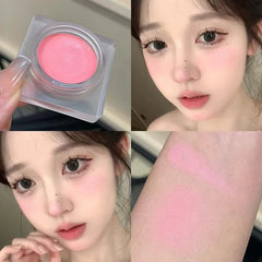 YICKYUE  -  Chestnut Red Facial Blush Contouring Cream Cheek Rouge Rose Brown Mud Palette Waterproof Monochrome Brighten Blush Cream Makeup