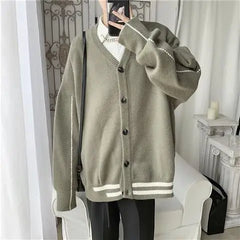 HEARUJOY  -  Thin jacket men's casual long-sleeved loose knitted cardigan