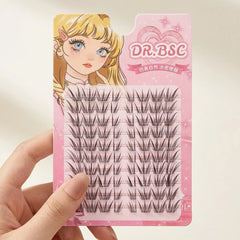 YICKYUE  -  10rows Dense Curling False Eyelashes Natural Look Women Segment Eye Lashes Foxes Style Brown Eyelash Extension Daily Makeup Use