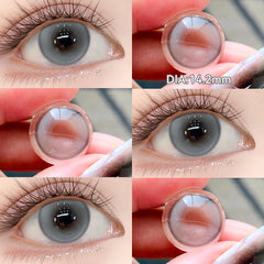 YICKYUE  -  2PCS Half Year Lychee Ice Natural Retro Hazy Brown Eye Effect Colored Contact Lenses Soft Comfortable 14.5mm Beauty Lens