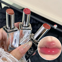 YICKYUE  -  Water Light Lipstick Waterproof Crystal Mirror Lipstick Lasting Glass Jelly Lip Tint Natural Moisturizer Non-stick Cup Lip Glaze