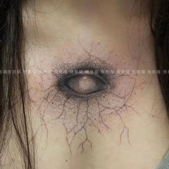 YICKYUE  -  Evil Eyes Temporary Tattoos for Woman Man Neck Gothic Art Demon Third Eye Fake Tattoo Scary Halloween Cosplay Tattoo Sticker