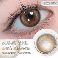 YICKYUE  -  Glacier Blue Power Contact Lens Iris Imitation Natural Color Contact Lens With Diopters Makeup 6 Months