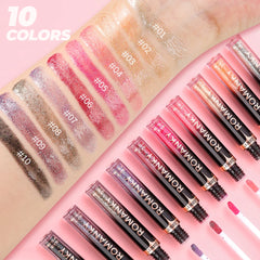 YICKYUE  -  1Pc Moisturizing Pearl Lip Glaze Waterproof Metallic Black Glitter Lipstick Mirror Crystal Jelly Lip Gloss Long Lasting Lip Tint