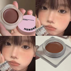 YICKYUE  -  Chestnut Red Facial Blush Contouring Cream Cheek Rouge Rose Brown Mud Palette Waterproof Monochrome Brighten Blush Cream Makeup