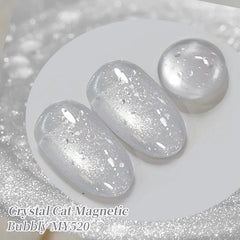 YICKYUE  -  10ml Sliver Bubbly Cat Magnetic Gel Polish Blue Crystal Shining Glitter UV LED Soak Off Nail Art Salon At Home