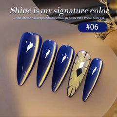 YICKYUE  -  10ML 1PCS Gold Light Blue Cat Eye Gel Nail Polish New Glass Bead Whitening Nail Art Autumn Nails Nail Supplies