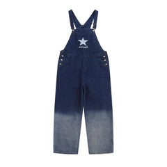 HEARUJOY  -  Tie Dye Gradient Star Embroidered Denim Overalls For Men And Women Loose Casual Suspender Jumpsuit Streetwear Jeans Trousers