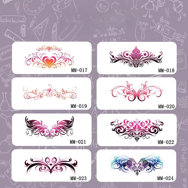 YICKYUE  -  8Pcs Set Cartoon Succubus Temporary Tattoos Sexy Fake Tattoo for Woman Art Color Tattoo Stickers Waterproof Tatuajes Temporales