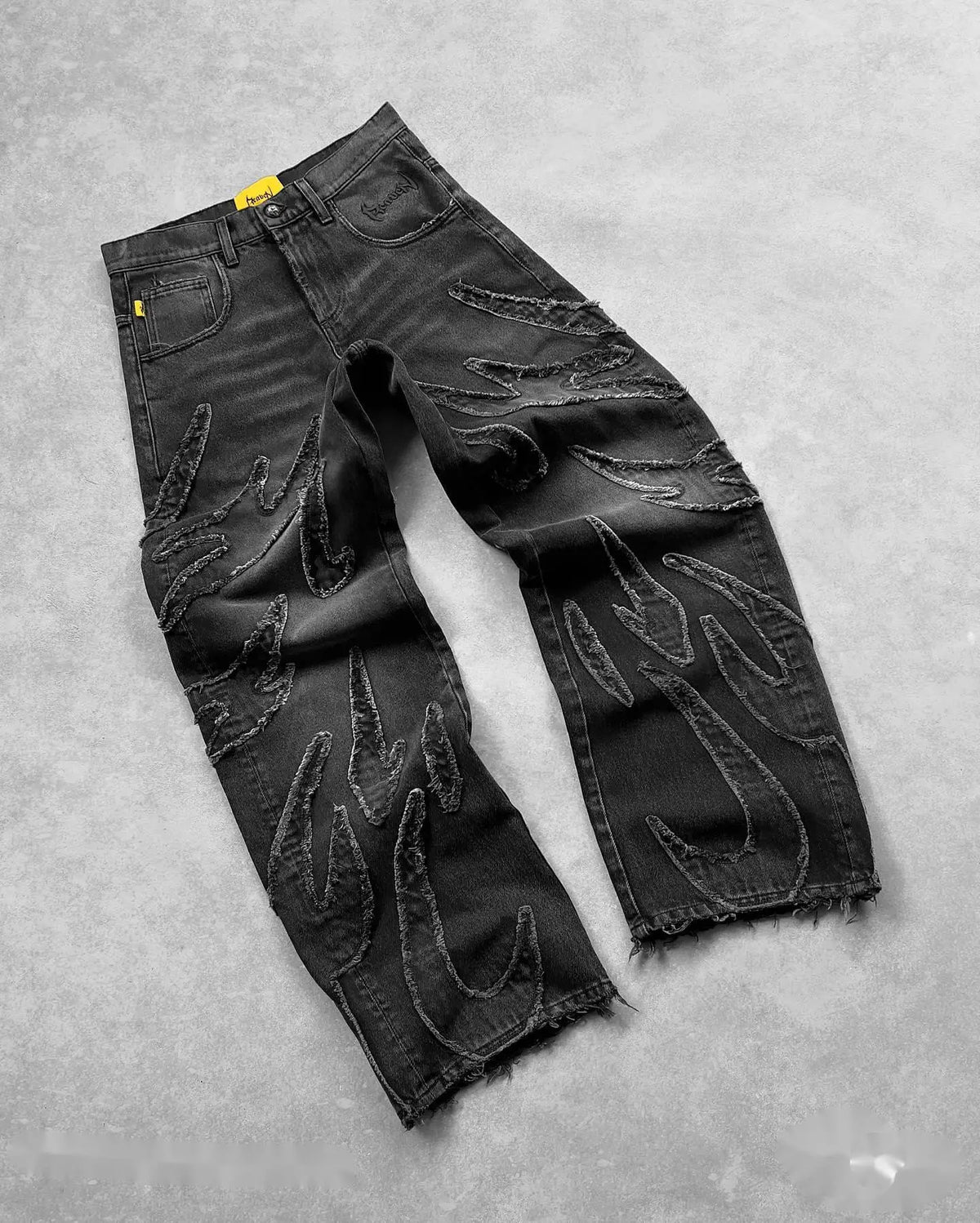 Hearujoy Y2k Retro Streetwear Cherry Blossom Stripe Embroider Baggy Jeans Women High Street Punk Patchwork Wide Leg Denim Pants Men Jeans