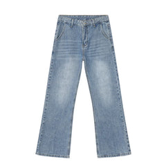 Hearujoy Simple Men Jeans Summer Casual Loose Boot Cut Trousers Zipper Straight Denim Pants Men's Wear Fashion Tide 9C5974