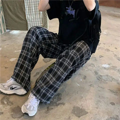 HEARUJOY  -  Men's Summer Winter Plaid Casual Straight Trousers S3XL Youthful Vitali Sle Eighteen Pants Straight Leg Fit Loose