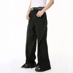 Hearujoy Male Suit Pants New Three-dimensional Deconstructed Zippers Design Boot Cut Men‘s Trousers Summer Trendy 9C6681